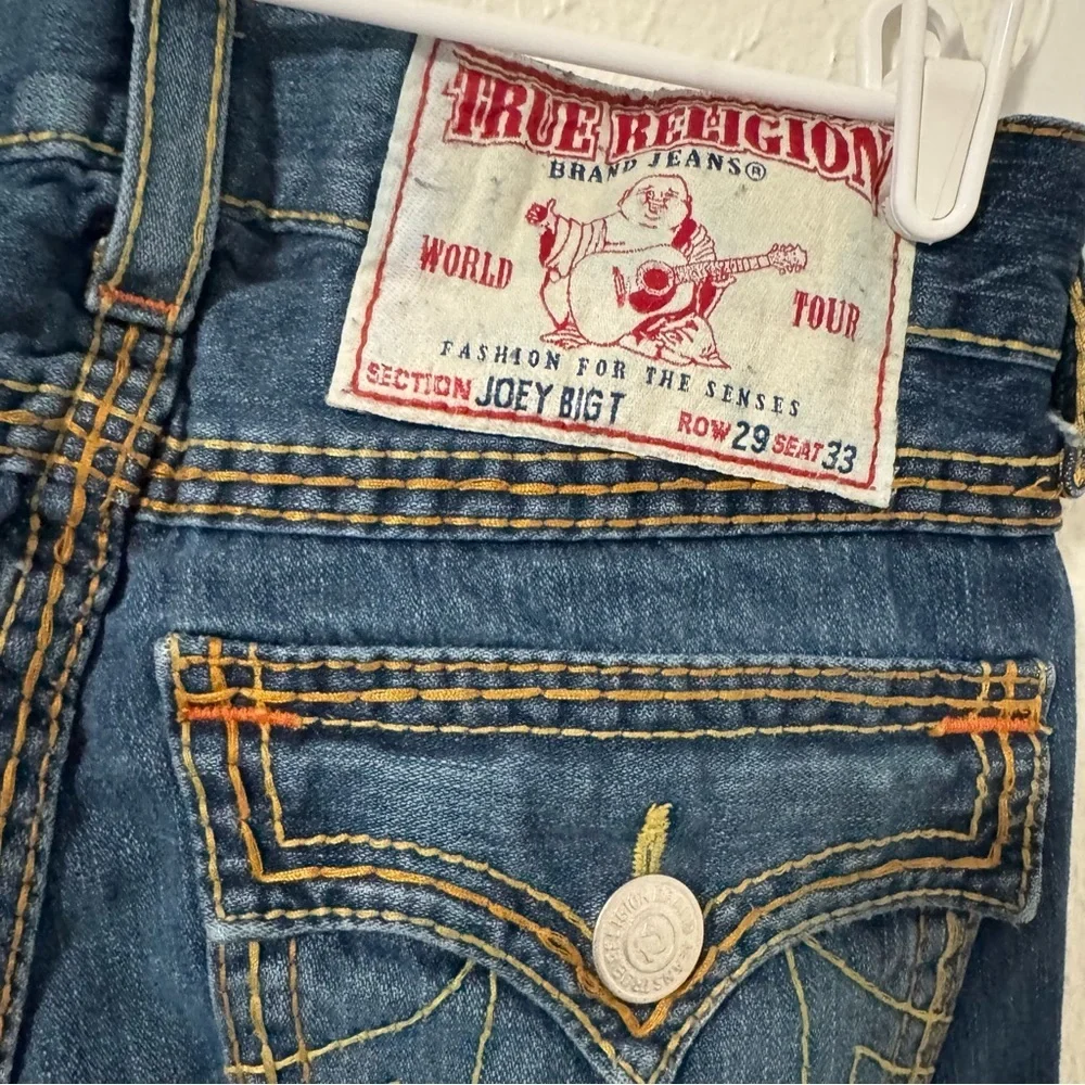 Vintage True Religion JOEY BIG T Men's 30x29 Embroidered Flap Pockets Jeans EUC